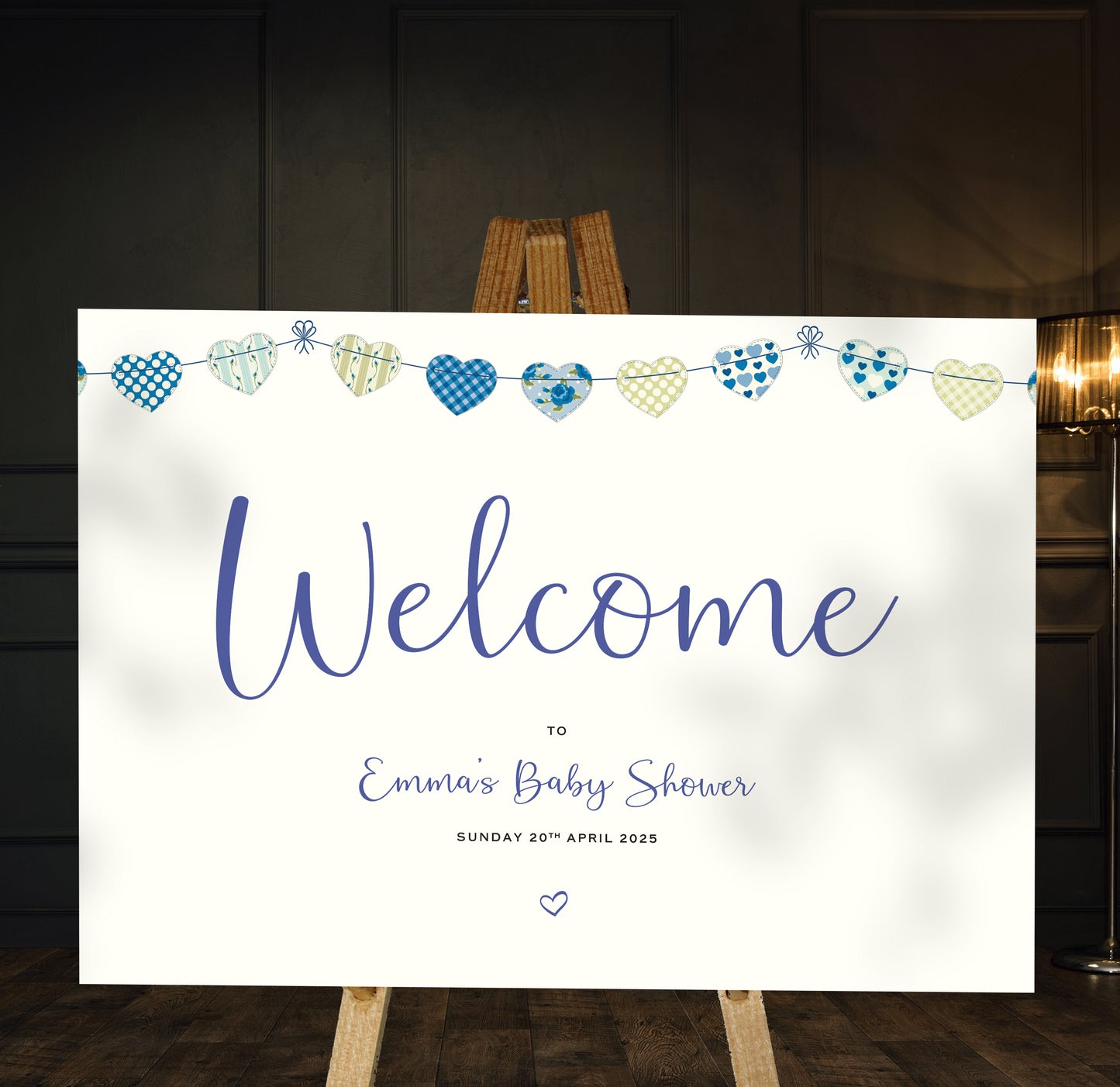 Blue Bunting - Baby Shower Welcome Sign