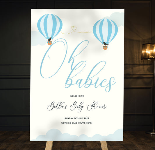 Hot Air Balloons - Baby Shower Welcome Sign