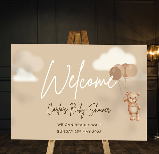 Teddy Bear - Baby Shower Welcome Sign