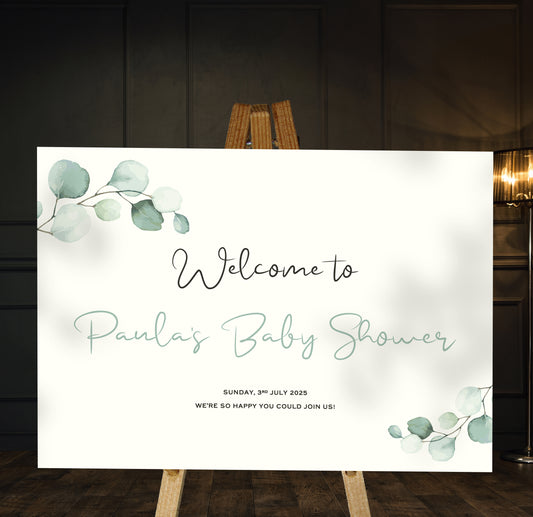 Eucalyptus - Baby Shower Welcome Sign