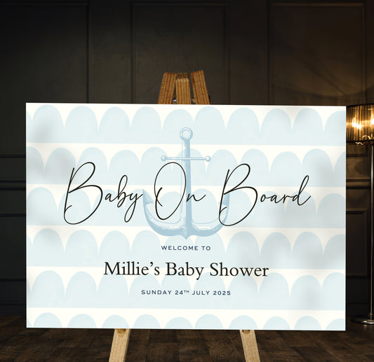 Nautical - Baby Shower Welcome Sign