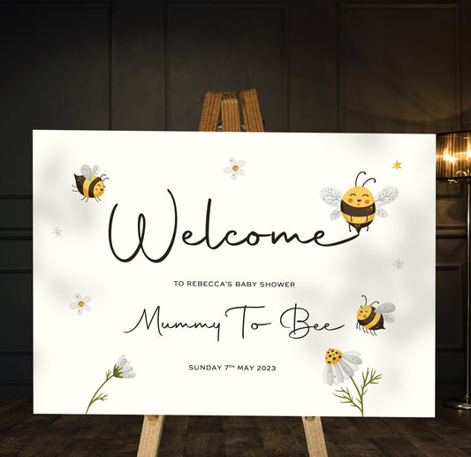 Mummy To Bee - Baby Shower Welcome Sign