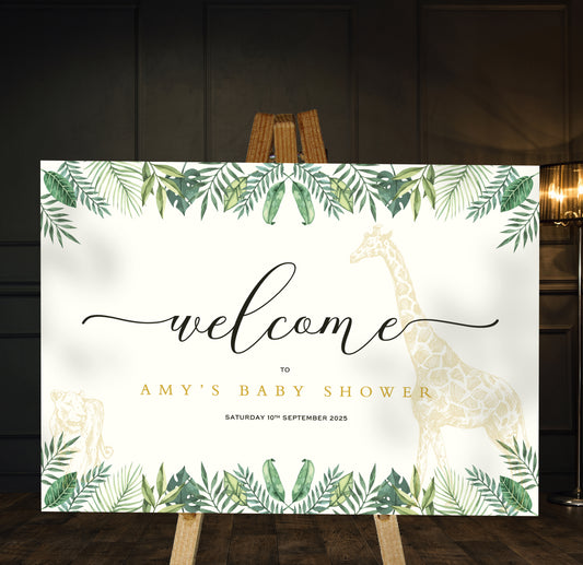 Safari - Baby Shower Welcome Sign