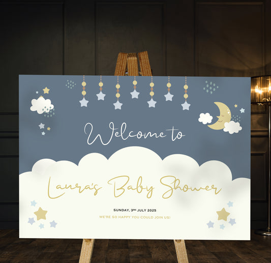 Moon & Stars - Baby Shower Welcome Sign