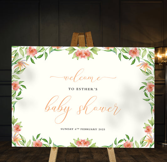 Tropical - Baby Shower Welcome Sign