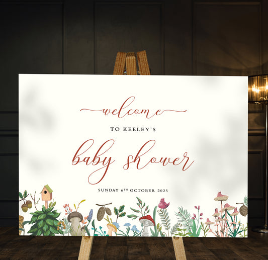Woodland - Baby Shower Welcome Sign