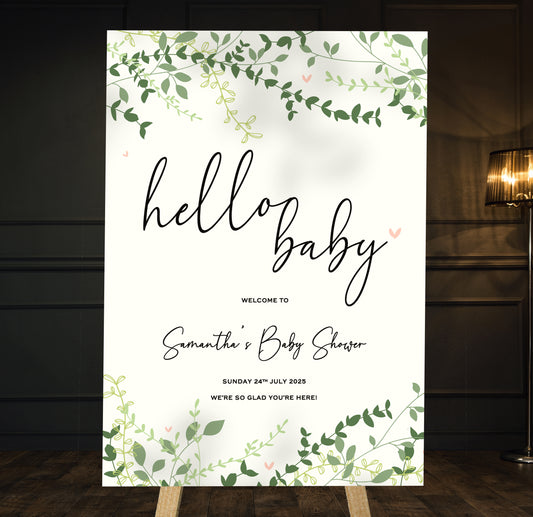 Greenery - Baby Shower Welcome Sign