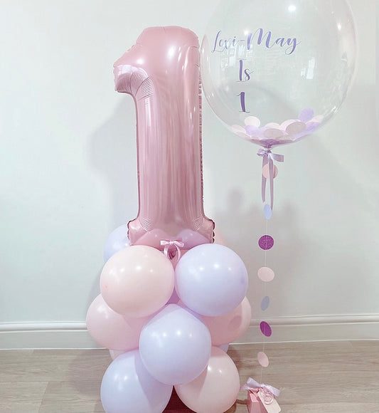 Personalised Confetti Bubble & Number Stack Package