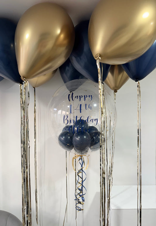 Personalised Bubble Balloon & 10 Ceiling Balloons